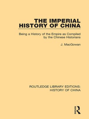 cover image of The Imperial History of China